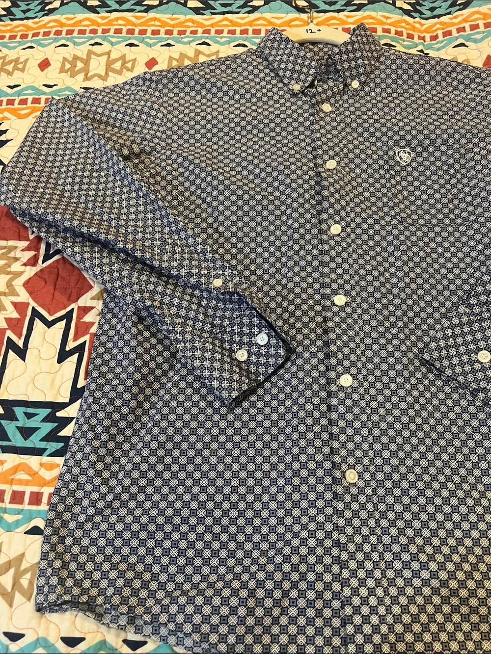 Ariat Men's Navy Geo Button-Down Shirt